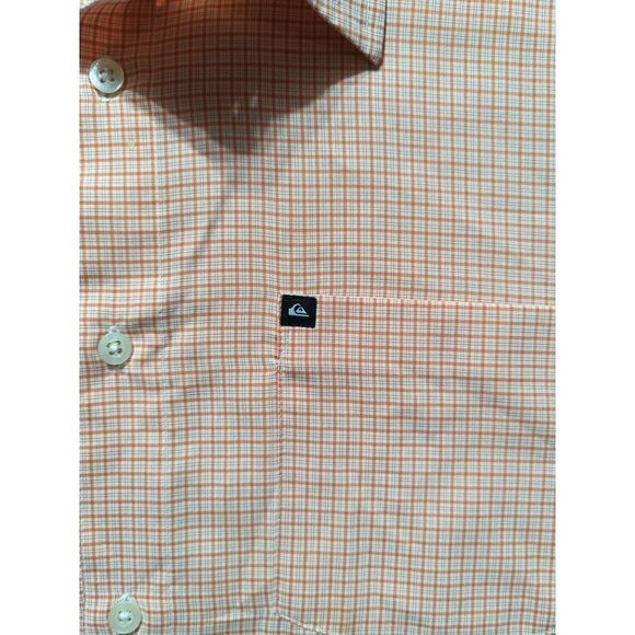 Quiksilver Short Sleeve Button Up Shirt Men's Size Large Orange - Picture 4 of 13